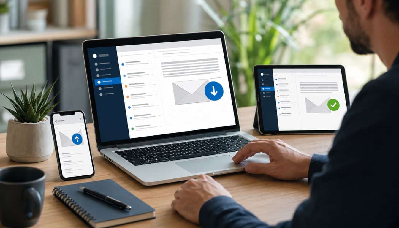 Bureau moderne avec multitâche numérique