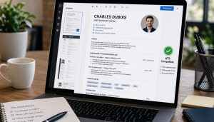 Bureau moderne avec CV en préparation