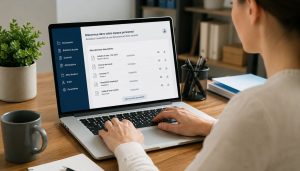 Bureau moderne avec espace personnel numérique