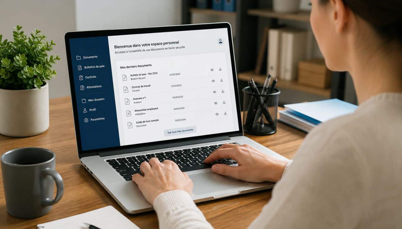 Bureau moderne avec espace personnel numérique