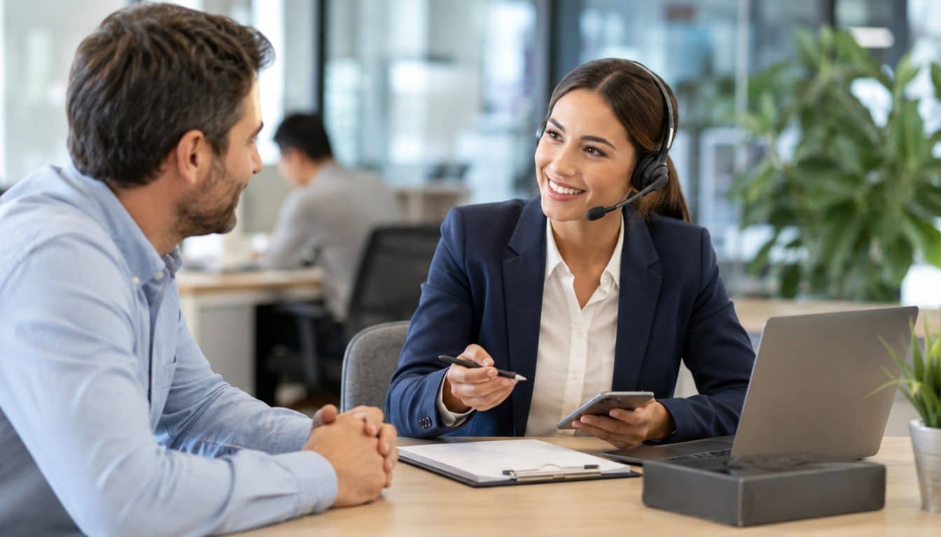 Bureau moderne et service client amical